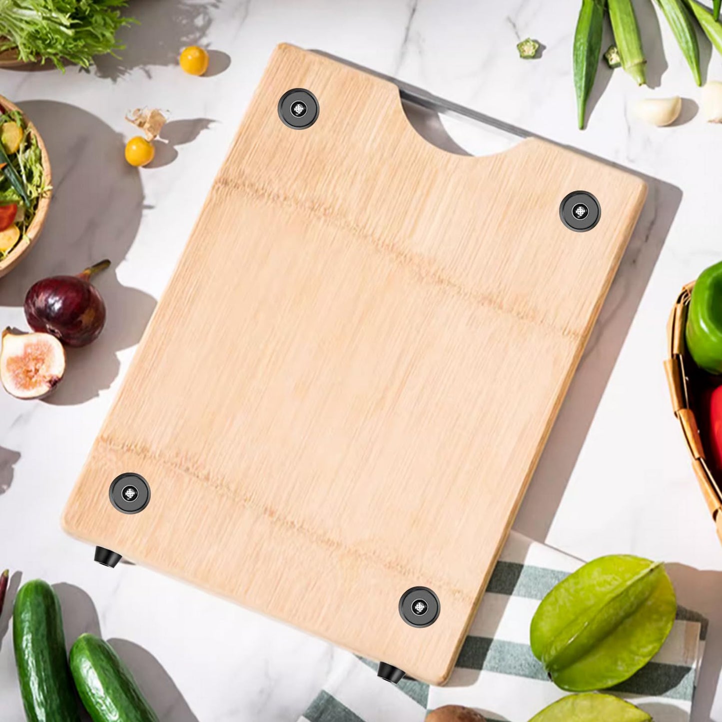 smseace 40Pieces Rubber Feet for Cutting Board with Stainless Washer and Screws, 1 inch Non Slip Rubber Bumper Feet for Furniture, Electronics, Tables, Sofas