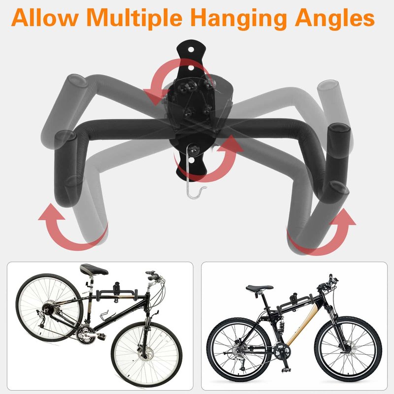 Cyfie Bike Wall Mount, Horizontal Garage Storage Bike Rack Hanger, Indoor Bicycle Holder Hook for Hanging Mountain Road Hybrid Bikes in Apartment Home