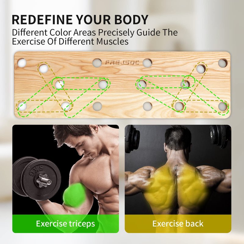 FREJSQC solid wooden Push Up Stands 10 in 1,Push Up Board,Portable Gym Accessories, Strength Training Equipment, Original Patent design – Home Workout Equipment，for men and Women(Ash Wood)