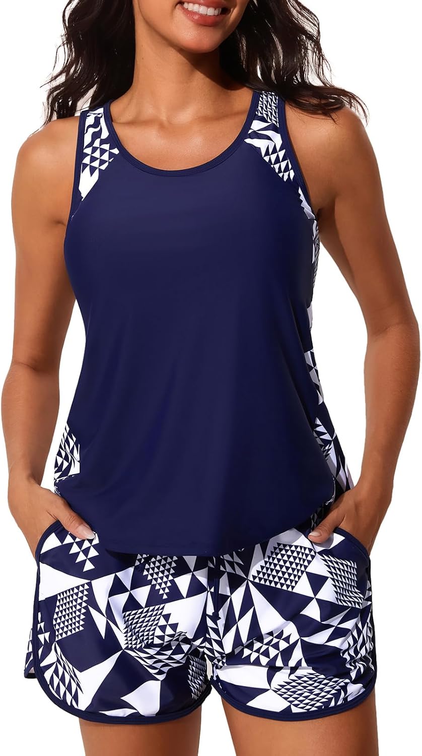 Summer Mae Tankini Swimsuit - Tummy Control Two-Piece Bathing Suit with Sporty Pockets | 2026 Edition