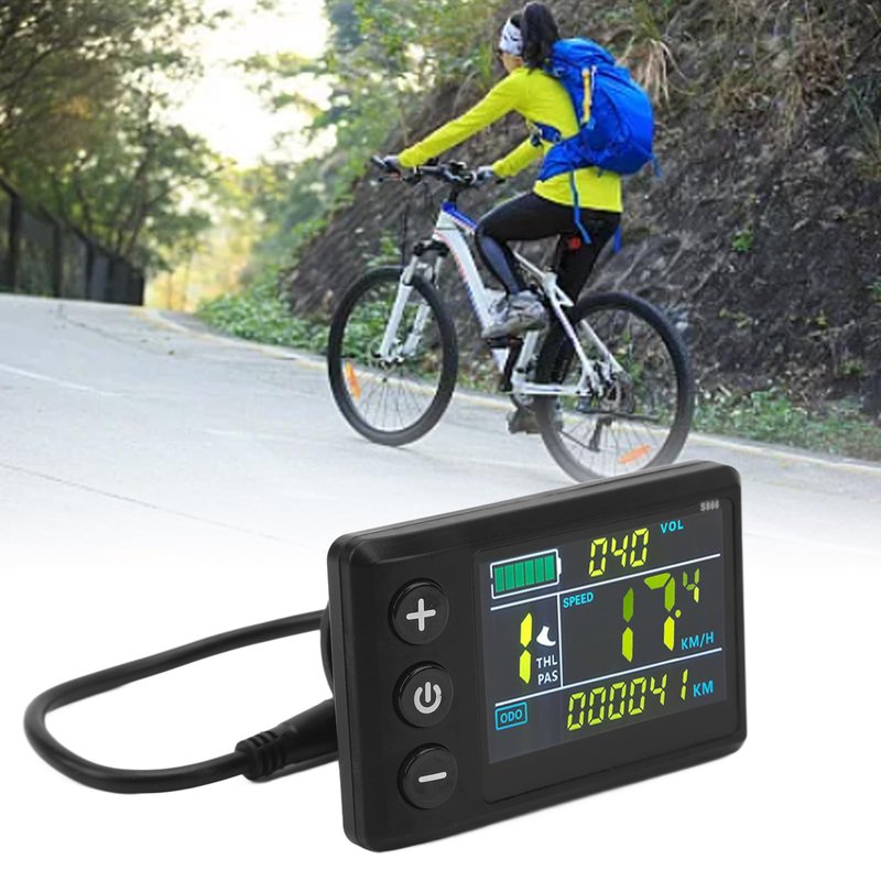 PerGar Electric Bicycle LCD Display Instrument, Abs Waterproof LCD s866 Electric Scooter Display, 5 pin Plug Electric Bicycle Color Display Control Panel for Electric Bicycle Scooter
