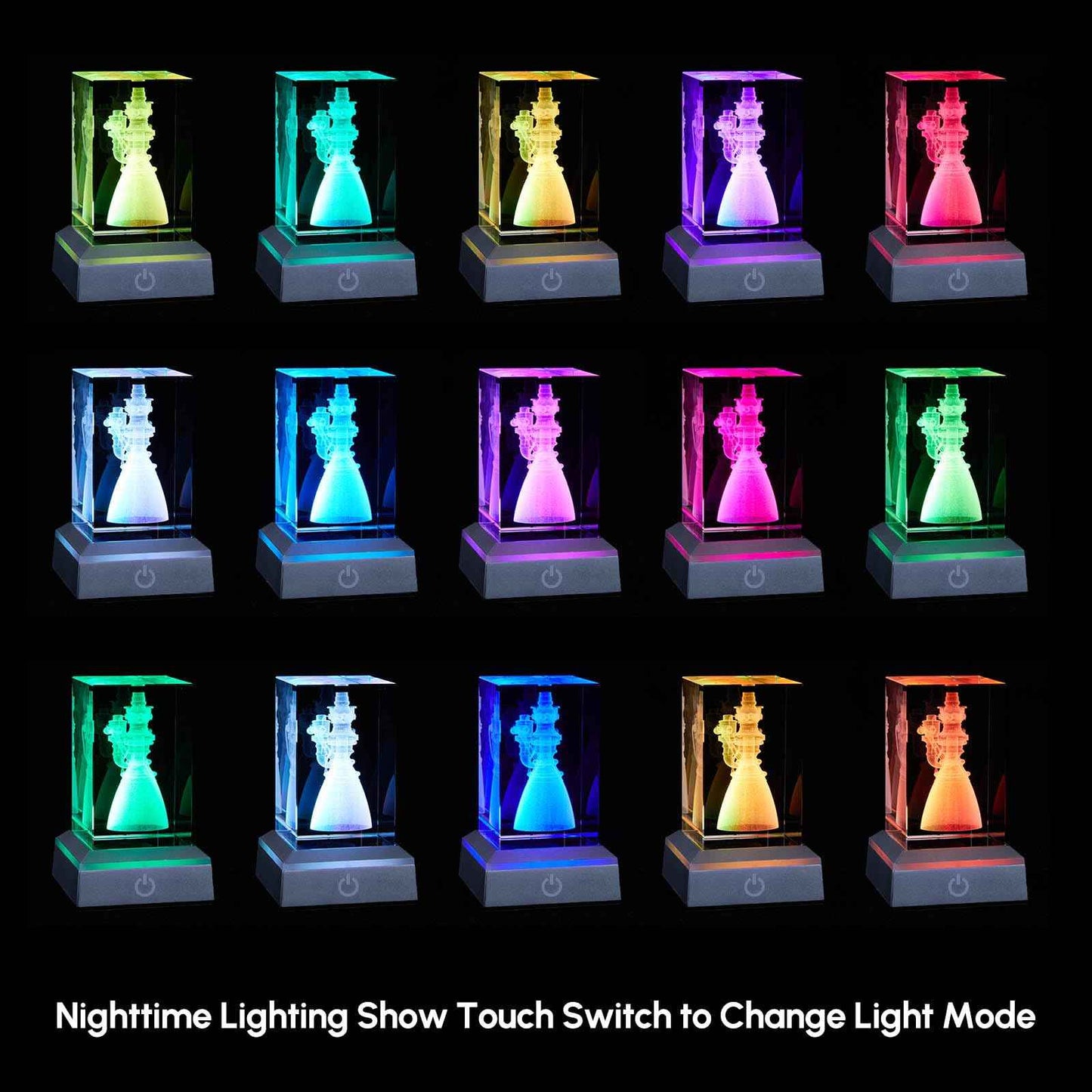 EMGTMS Y&Z SpaceX Starship Raptor 3 Engine Night Light, 3D Rocket Engine Figurine Lamp with 6 Color Modes, USB/Battery Powered, Collector's Gift for Space Fans & Tech Enthusiasts