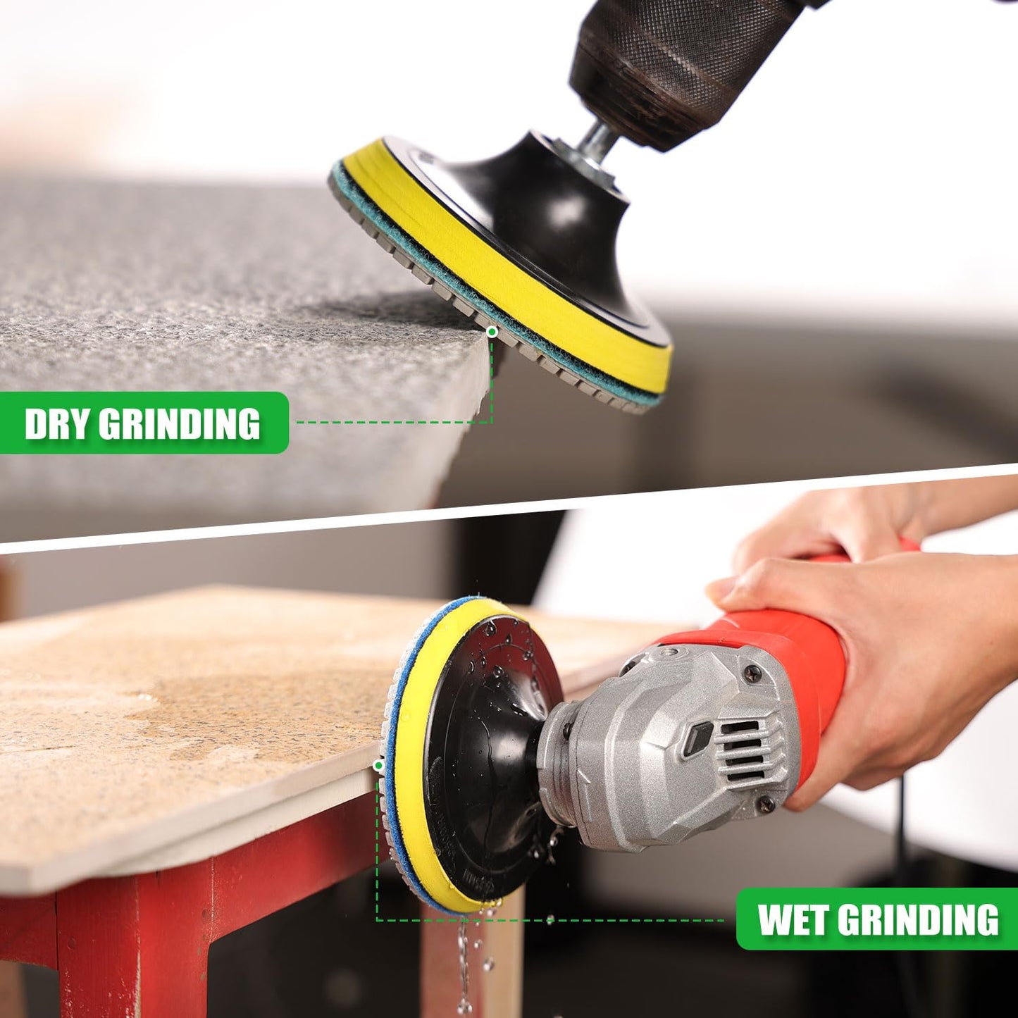 3 Inch Diamond Polishing Pads with M14 Backer Pad, 12PCS Wet/Dry Granite Stone Polish Pad Kit for Drill, Grinder, Polisher, 50-6000 Grit Diamond Sanding Pad for Concrete Marble Rock