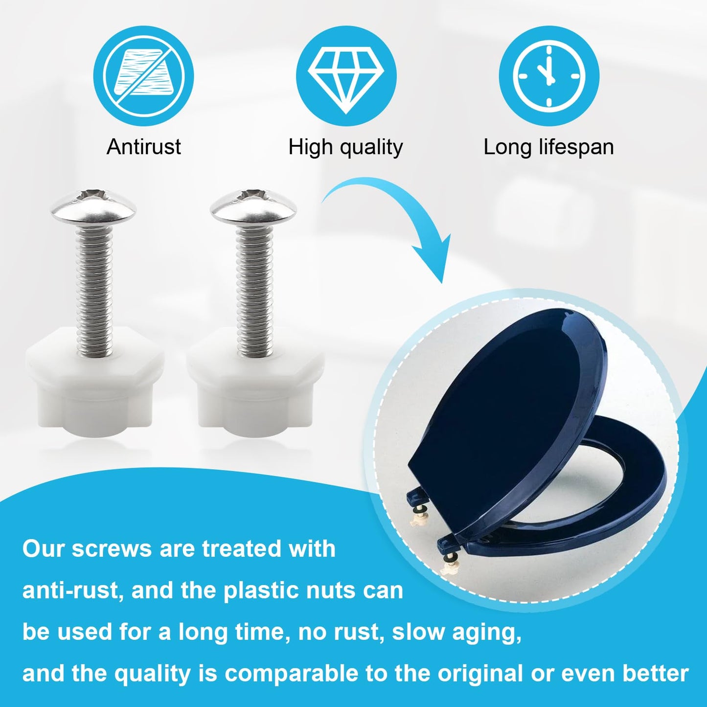 TNITRIB Toilet Seat Bolts for Kohler 1133069 Hardware Pack, for Kohler Toilet Seat Parts Replacement