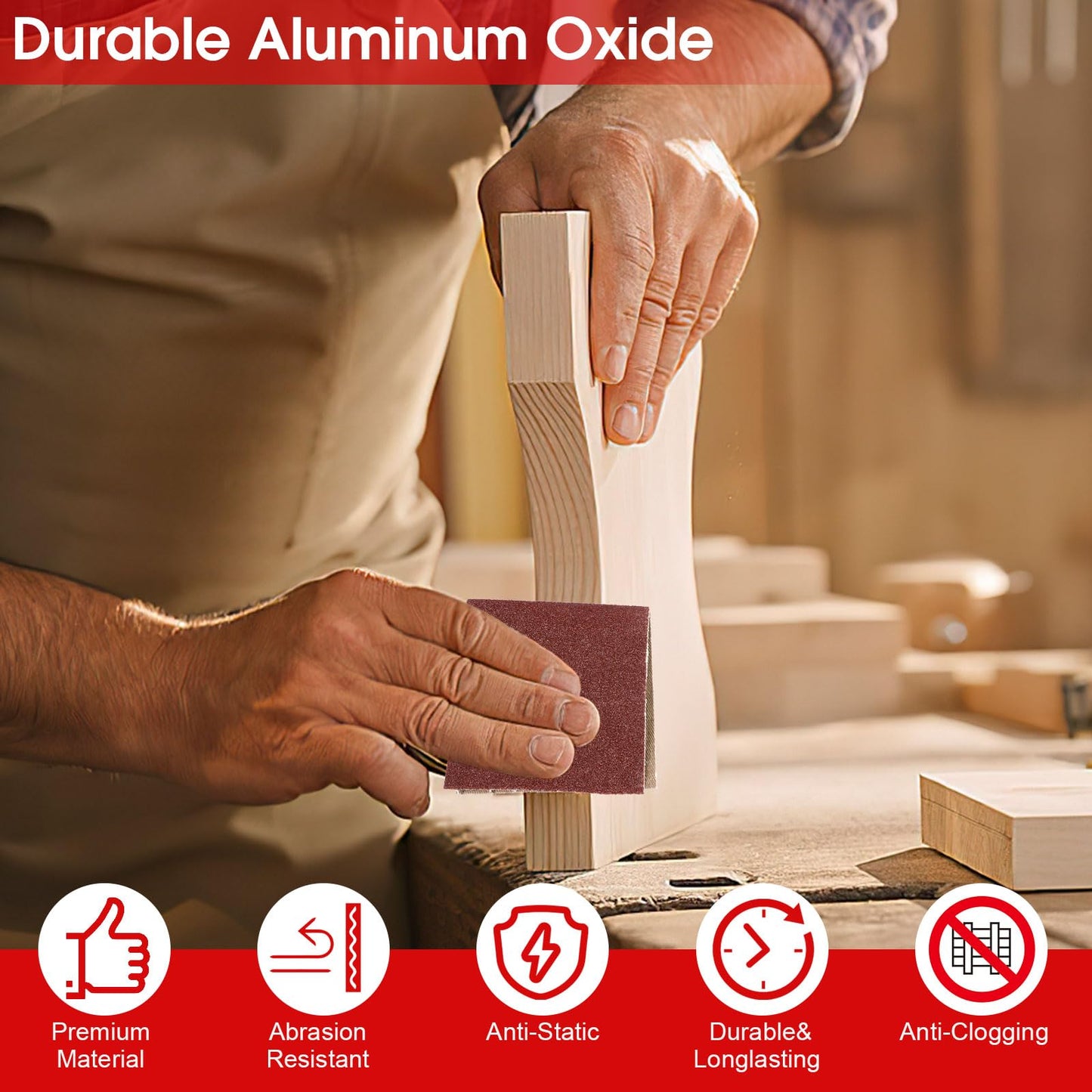 Belt Sander Sanding Belts, 8 Pcs Belt Sander Paper (2 Each of 80 120 150 240 Grits), Aluminum Oxide for Woodworking Polishing (3 x 21 inch)