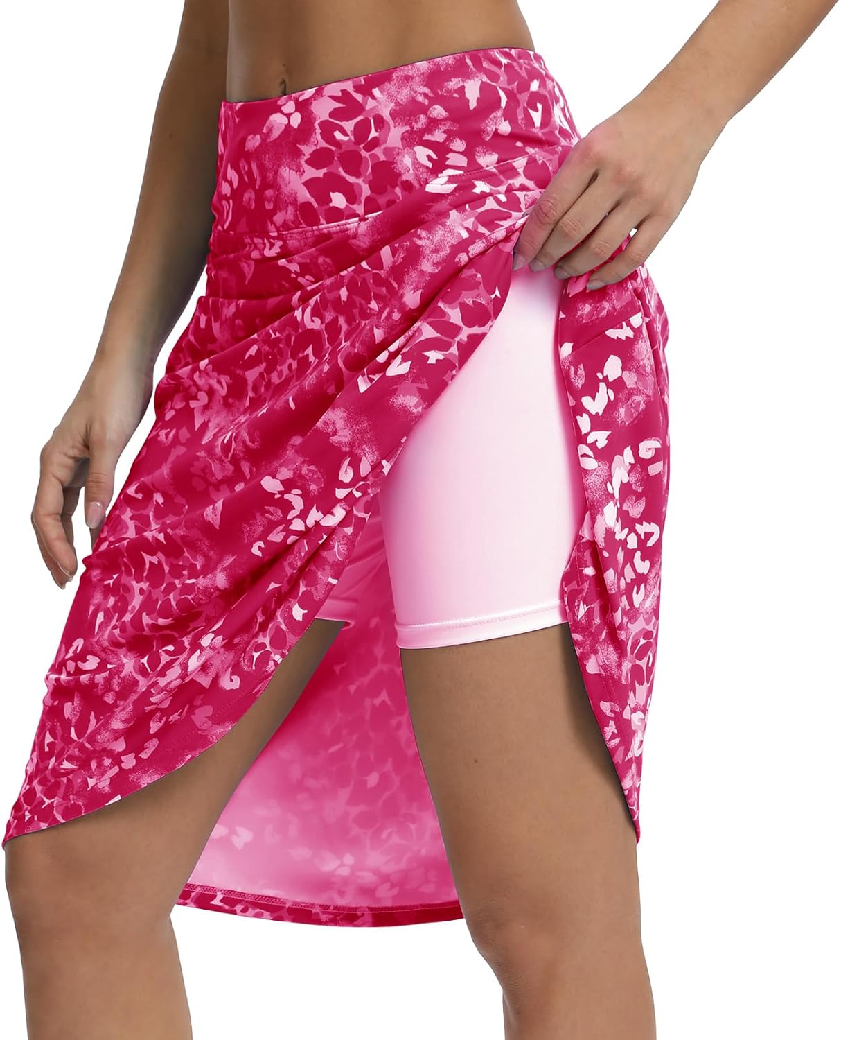 Skiennix Women's Modest Knee-Length Skorts - Athletic Midi Running Skirt for Active Lifestyle