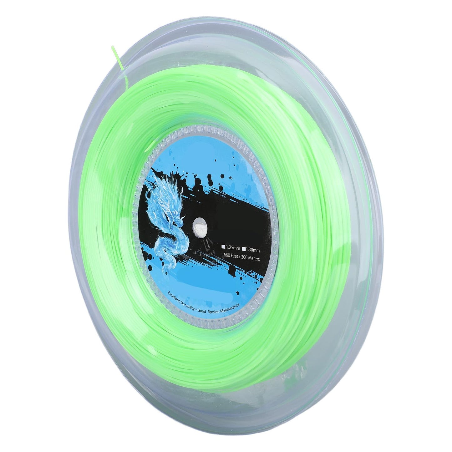 Tennis String Reel - 200m/656.17ft Tennis Strings Premium Polyester, Reel Tennis String for All Training Levels & , Fluorescent Green
