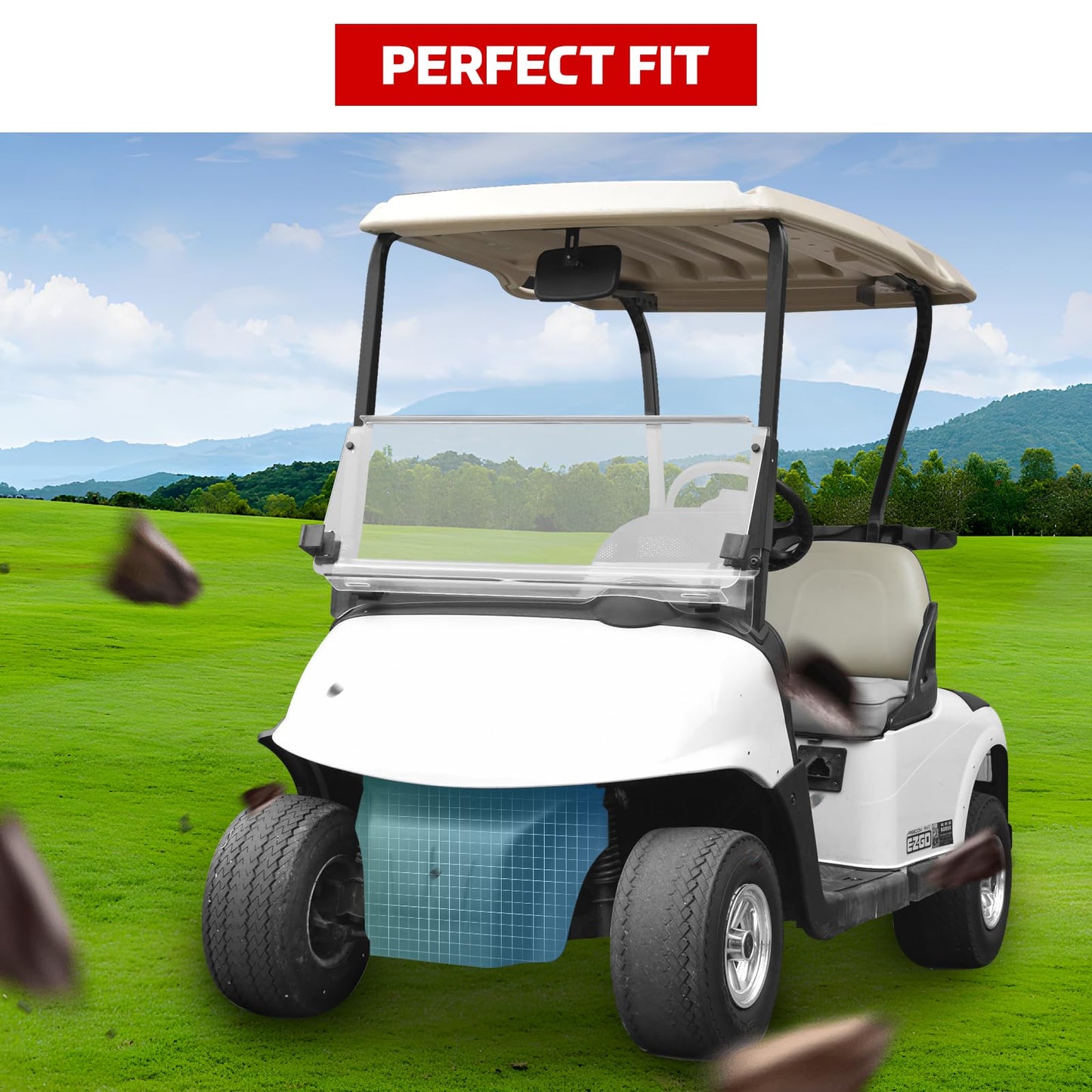 Golf Cart Plastic Front Bumper Cover Compatible with 2008-2015 EZGO RXV Golf, Black Durable Material Front Guard Bumper OEM Style Plastic Bumper for EZGO RXV 2008-2015