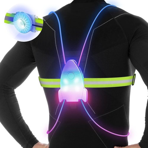LED Reflective Running Vest by [Brand Name] - High Visibility Front Light for Men & Women | Ideal for Running, Cycling & Walking