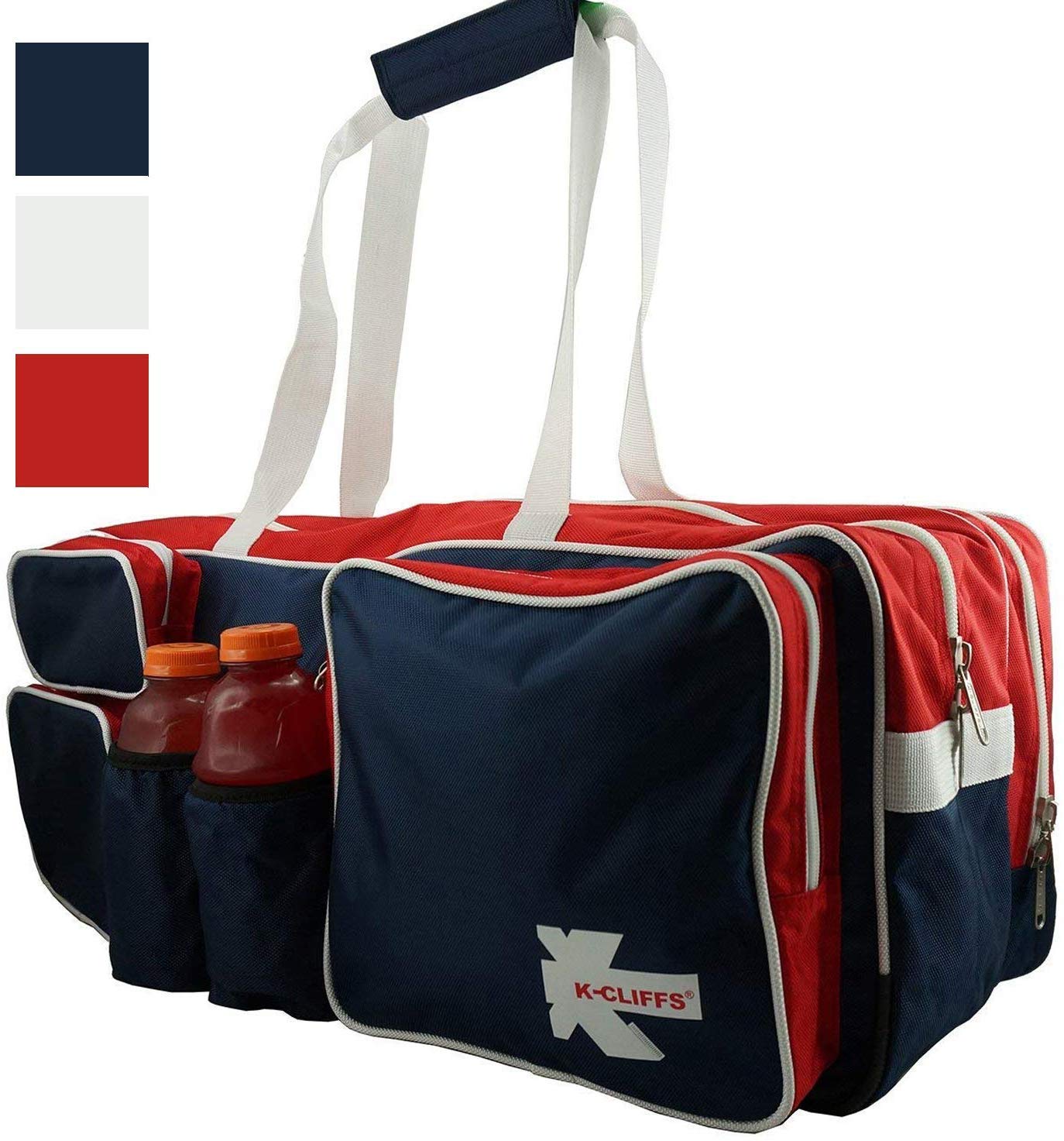 NiceAndGreat Navy White Tennis Racket Bag | Deluxe Ballistic Nylon | Shoe Compartment