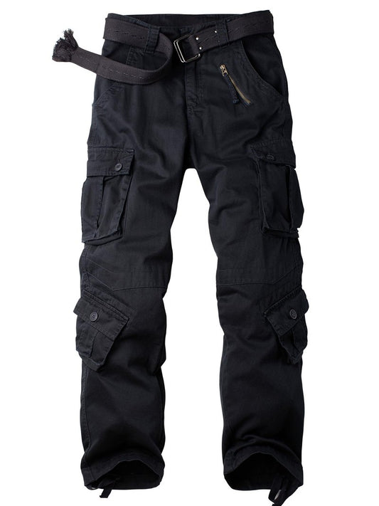 AKHlKING Women's Cargo Pants Work Camo Cotton Casual Combat Wild Outdoor Ripstop Trousers with 8 Pockets Black 12*CG