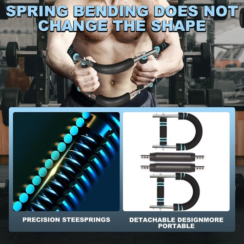 Gecool Chest Workout Equipment,Adjustable Resistance Bar for Full Body Workout, Arm Strengthener for Men & Women, Fitness Equipment for Strength Training（90-150Lbs）