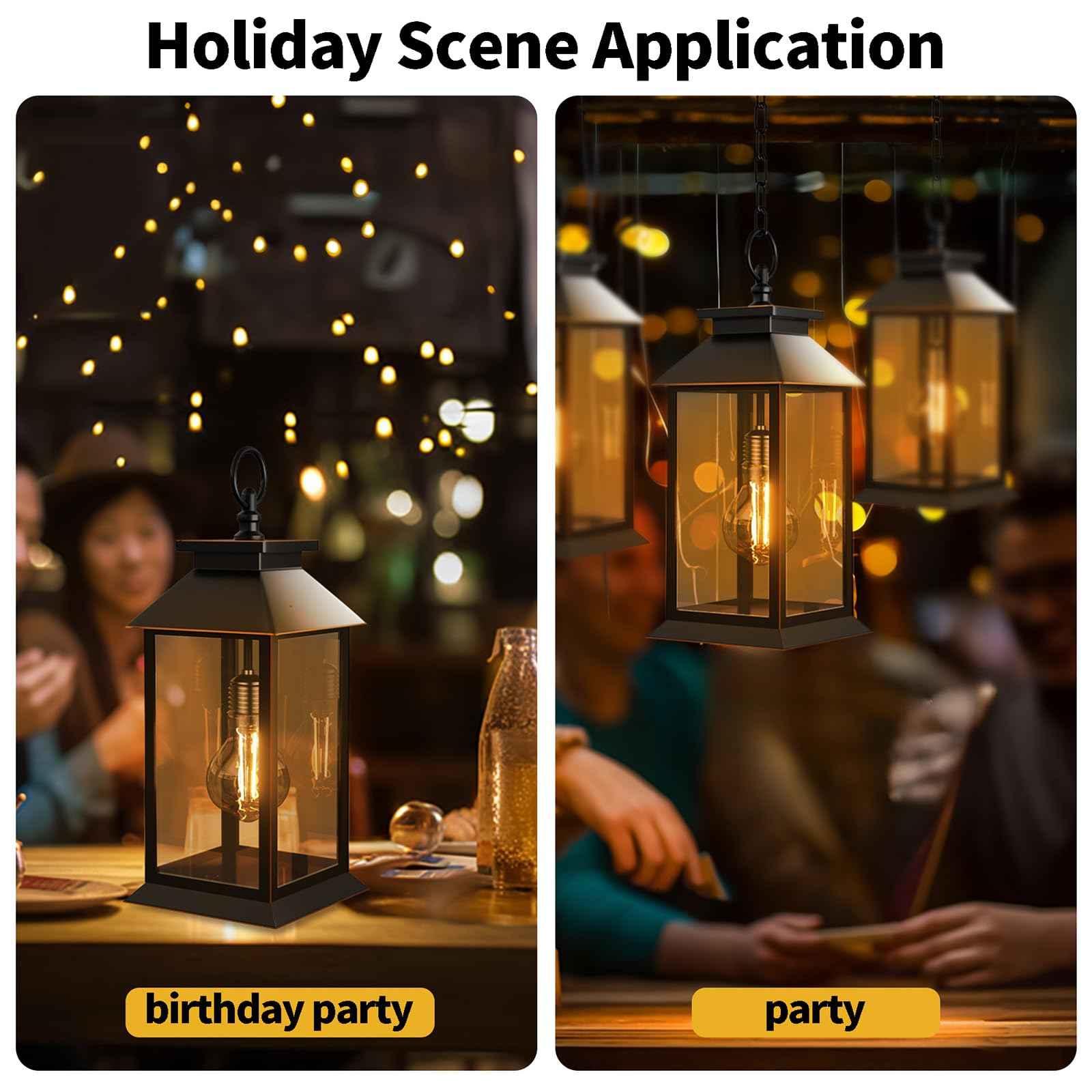 AYTPU 2 Pack Hanging Solar Lanterns Glass Solar Lights Outdoor Waterproof Upgraded Solar and 2 AA Batteries Powered, for Outside Porch, Patio and Indoor Tables, Mantelpiece