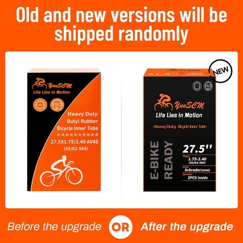 Heavy Duty Bike Tire Tubes by [Brand Name] - 27.5" AV48MM Schrader Valve | Compatible with 27.5x1.75-2.4 MTB