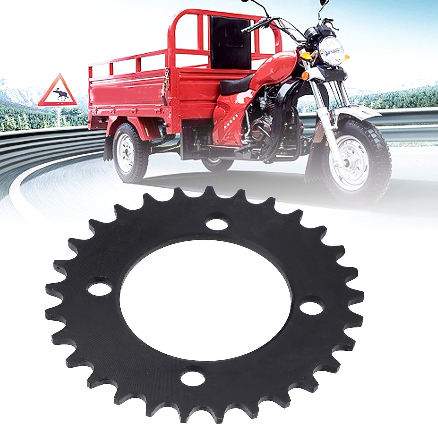 Alomejor Rear Freewheel, Steel 420 Chain Sprocket 29 Teeth Four Hole Mounting for Electric Tricycle Owners Bicycle Mechanics DIY Enthusiasts