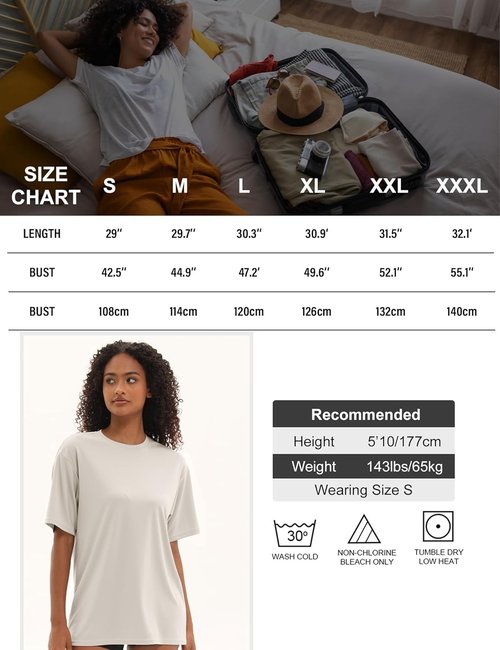 Kinglaman Oversized Workout T-Shirts for Women - 5 Pack Plus Size Short Sleeve Gym Tees
