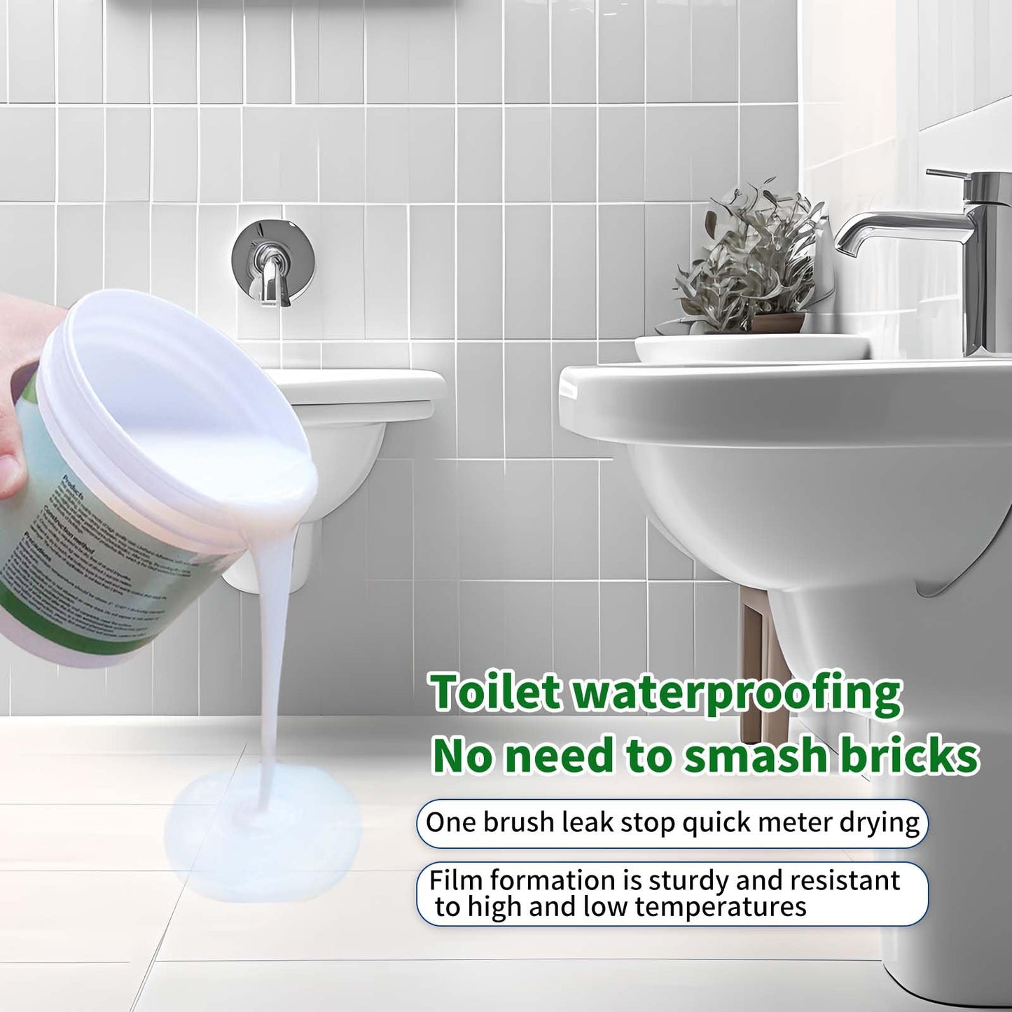 17 Oz Liquid Waterproof Sealant, Invisible Agent Transparent Repairing Leak Adhesive, Indoor & Outdoor Coating