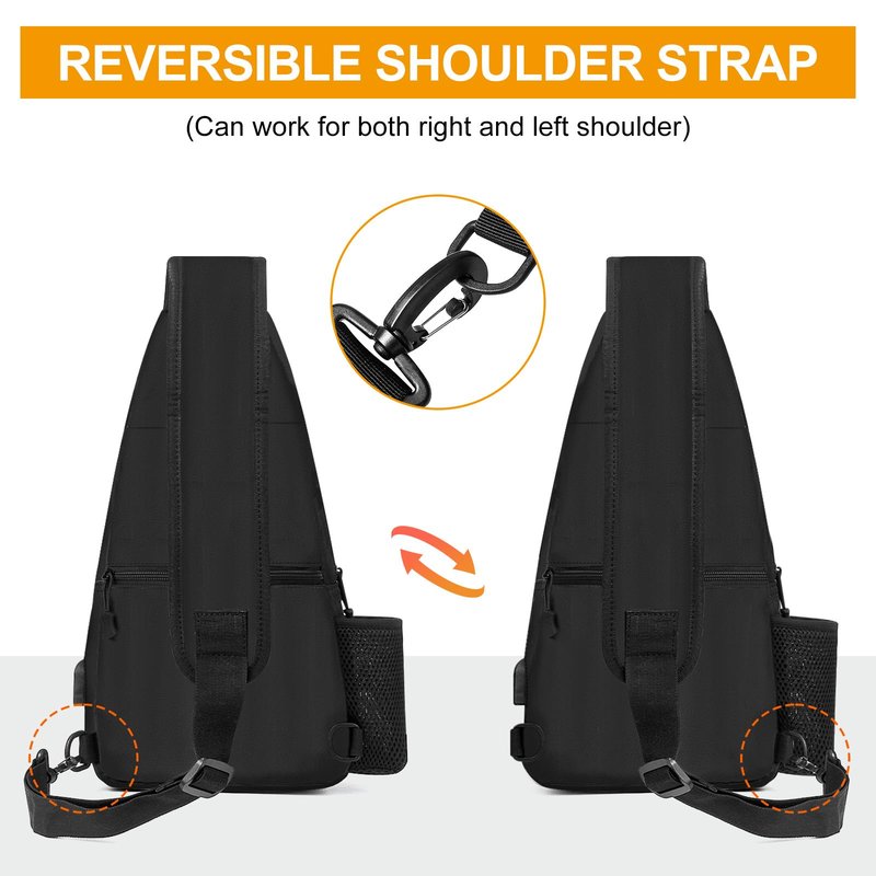 BAIGIO Tactical EDC Sling Bag Black Military One Strap Shoulder Backpack Small Molle Range Bags Chest Pack