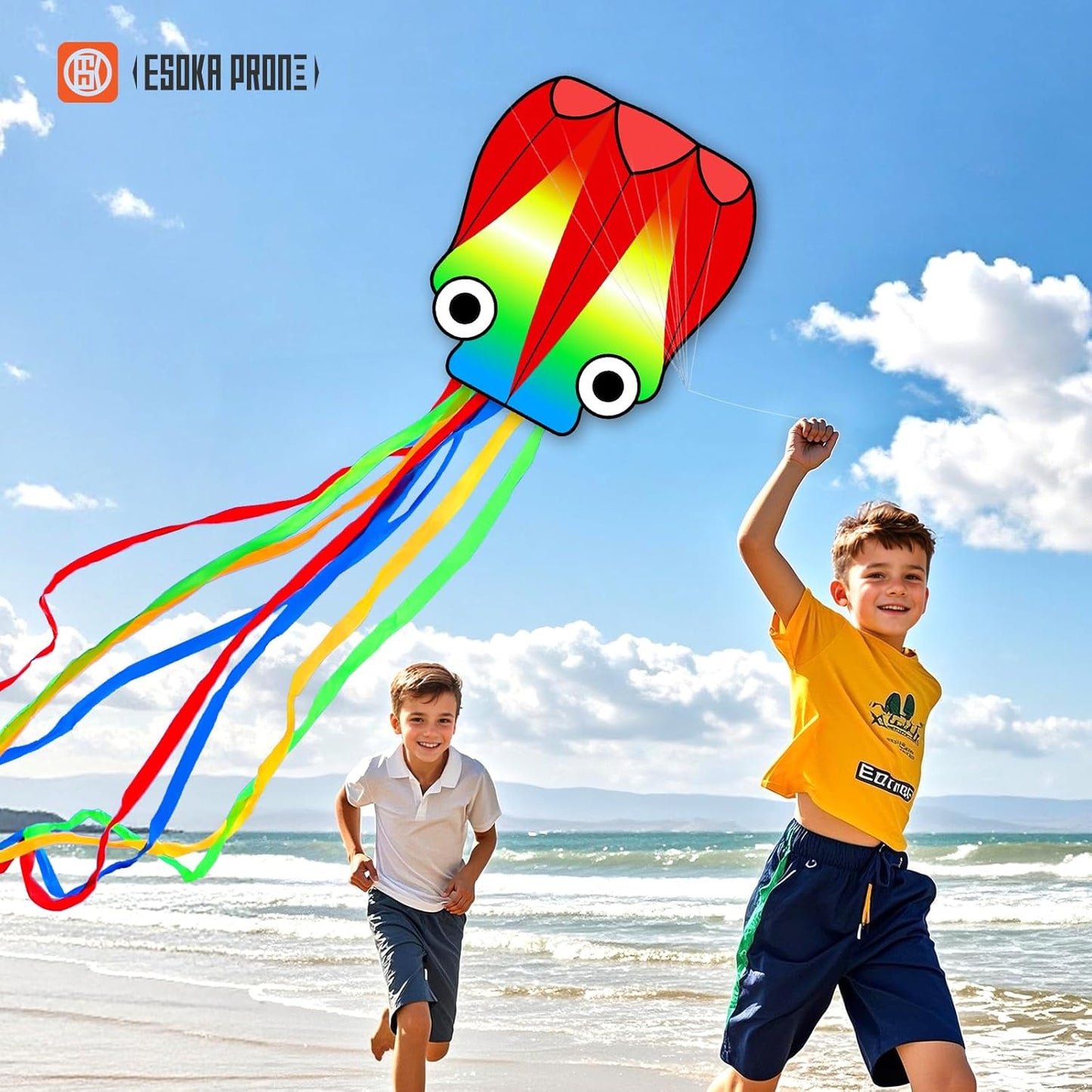 Skiennix Kites for Adults & Kids - Easy to Fly Beach Kites with 328ft String | Fun Gift for Ages 4-8 (Purple Owl, Grassland, Octopus)