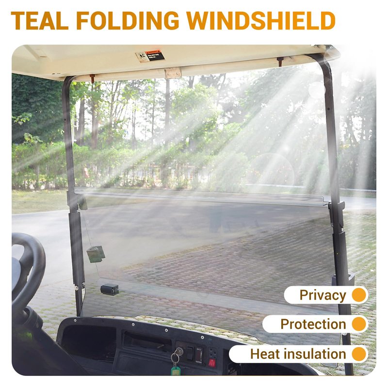 CLUBRALLY Golf Cart Windshield, Fold Down and Anti-UV Windshield Kit for 1995-2013 EZGO TXT/ DCS/ PDS Golf Cart, 40.6"W X 33"H, Tinted