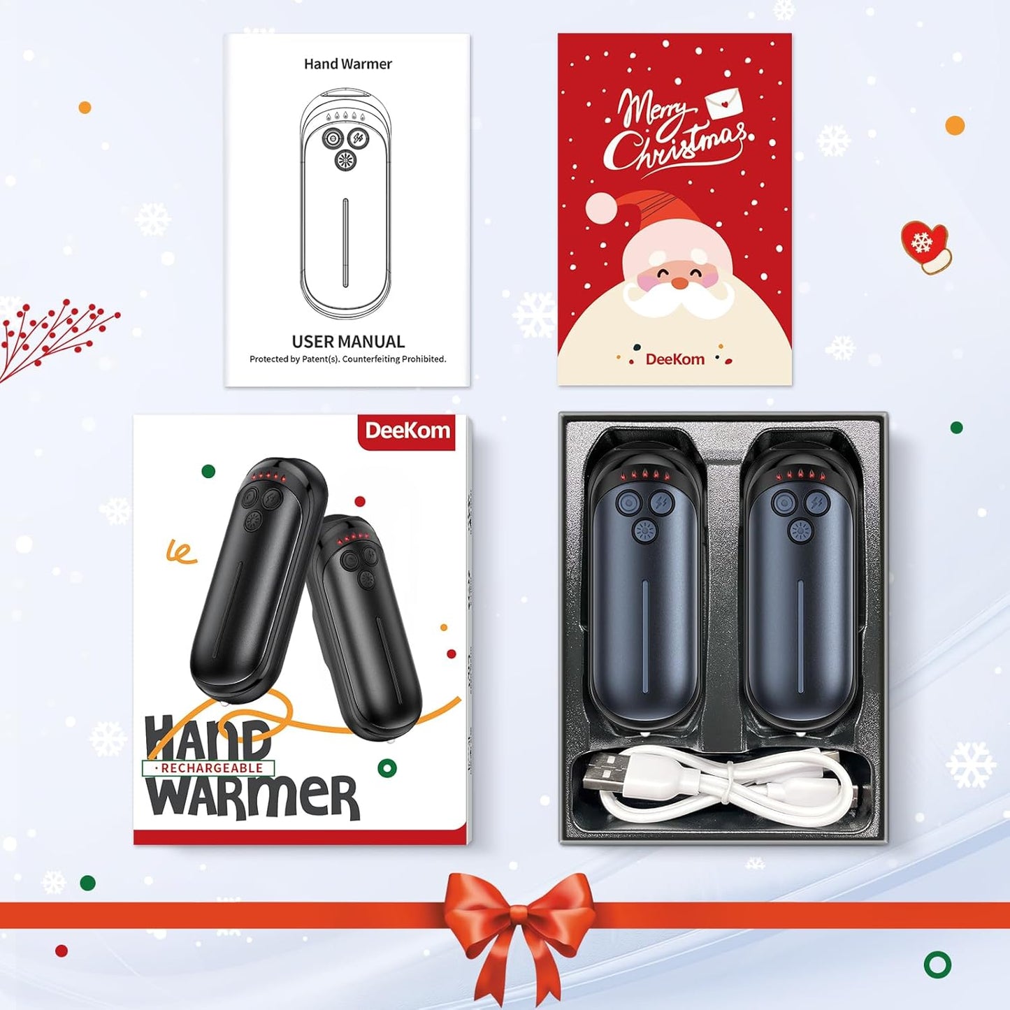 Skiennix Rechargeable Hand Warmers - 6000mAh Portable Electric Warmers for Outdoor Use | 2-Pack