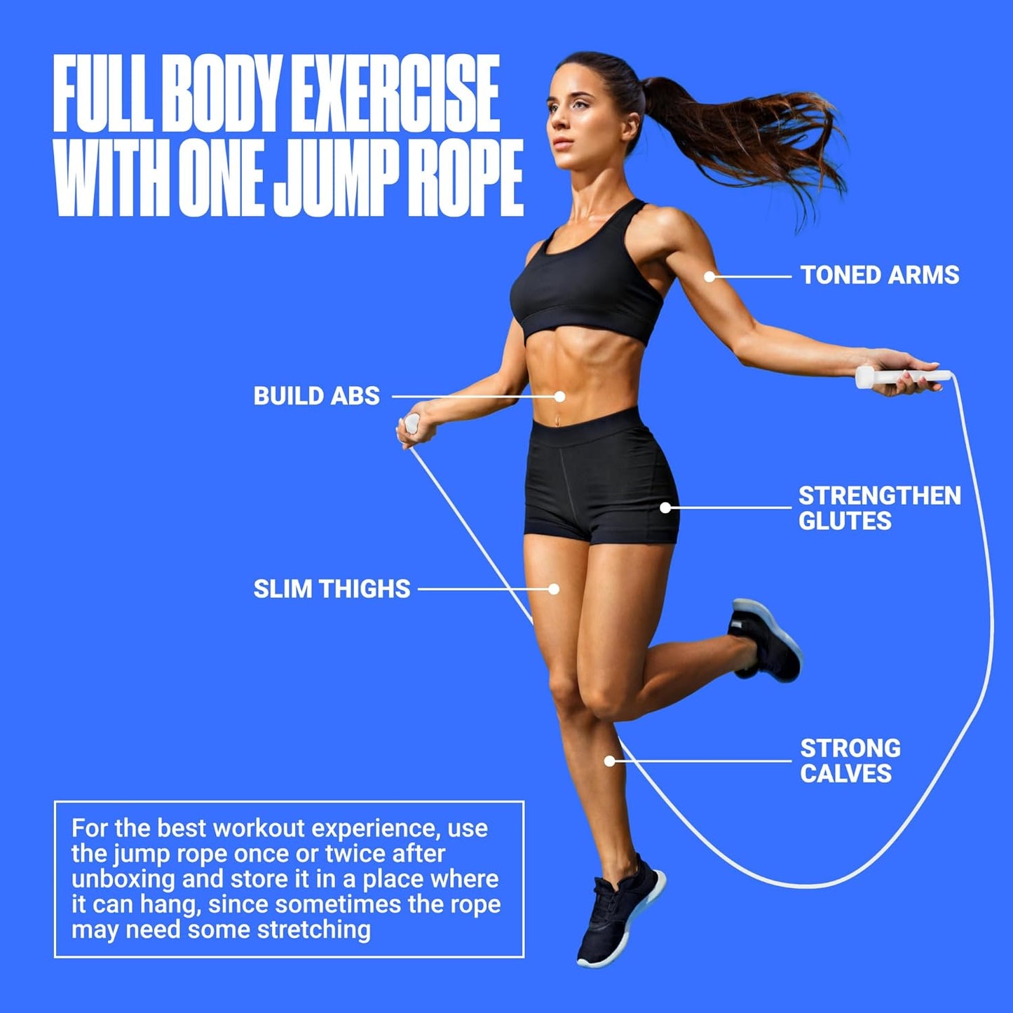 Sportbit Adjustable Jump Rope - Perfect for Fitness, Cardio, Boxing & Weight Loss | Ideal for Men & Women