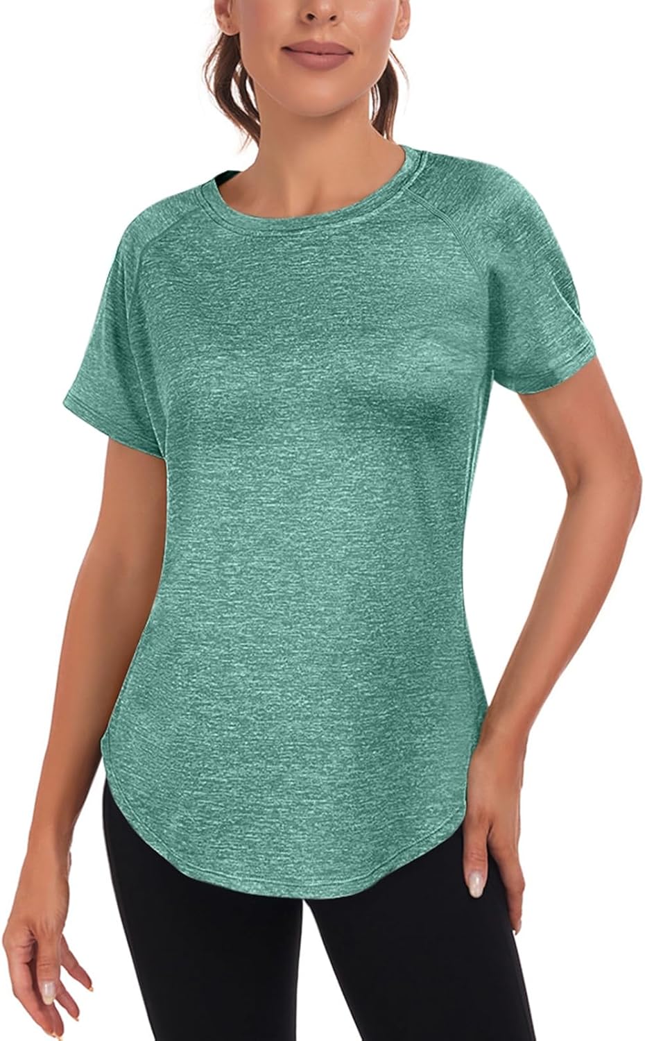 Skiennix Women's Workout Tops - Short Sleeve Dry-Fit Mesh Open Back Gym Tee | Loose Fit Exercise Shirt