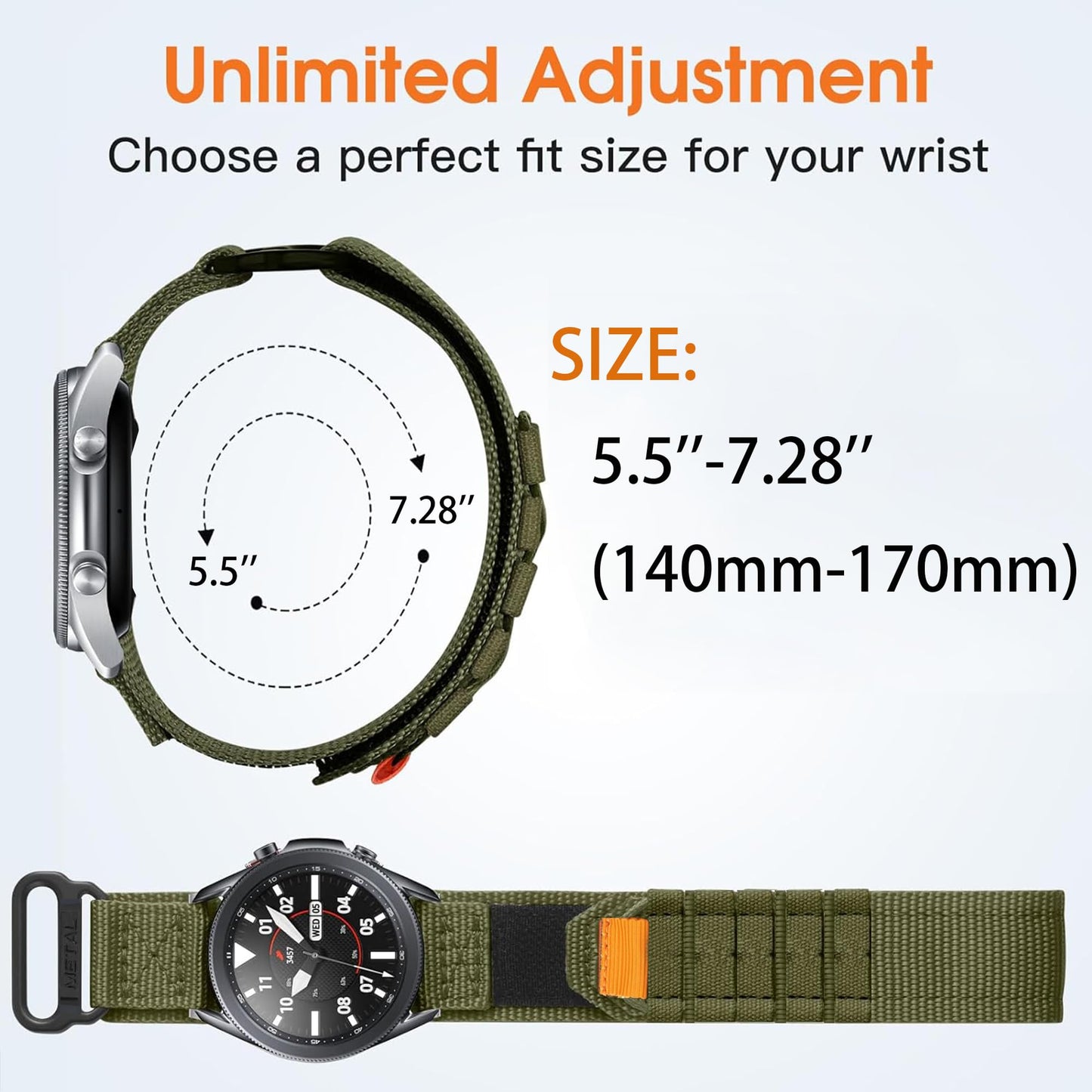 Compatible with Garmin Forerunner 970 bands, Quick Release Rugged Nylon Sports Strap with Woven Loop DesignCompatible with Garmin Forerunner 970 (Cross Nylon-Green)
