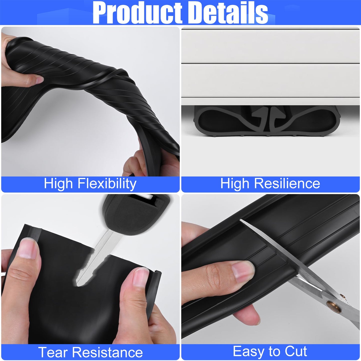 ToLanbbt 17FT Garage Door Bottom Seal Strip for Clopay, EPDM Garage Door Rubber Weather Stripping Replacement for Single Slot, Blocks Cold/Hot Winds, Black