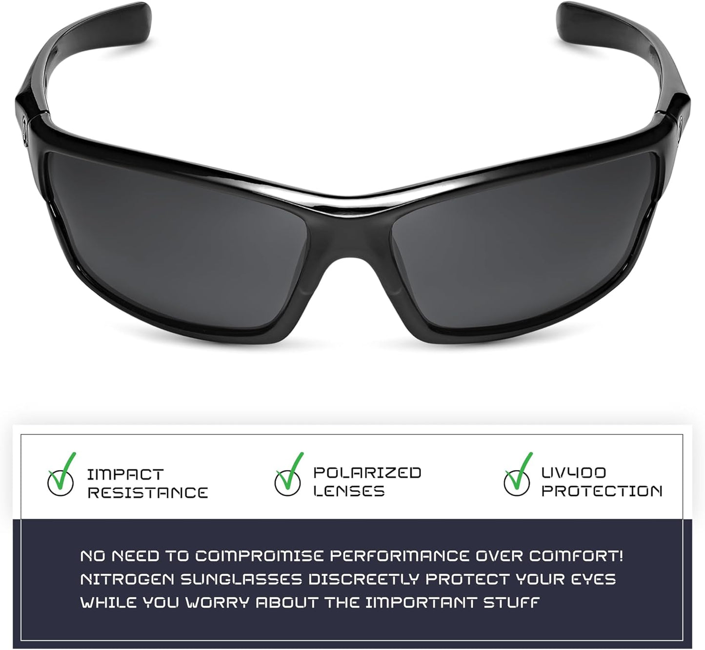 Nitrogen Polarized Sport Sunglasses - UV400 Protection for Men & Women | Ideal for Driving, Fishing, Running