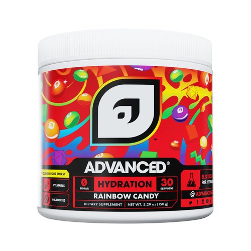 Advanced Hydration High-Performance Electrolyte Drink Mix with B Vitamins for All-Day Hydration - Caffeine Free, Zero Calories, Sugar Free, & Keto Friendly - (30 Servings, Rainbow Candy)
