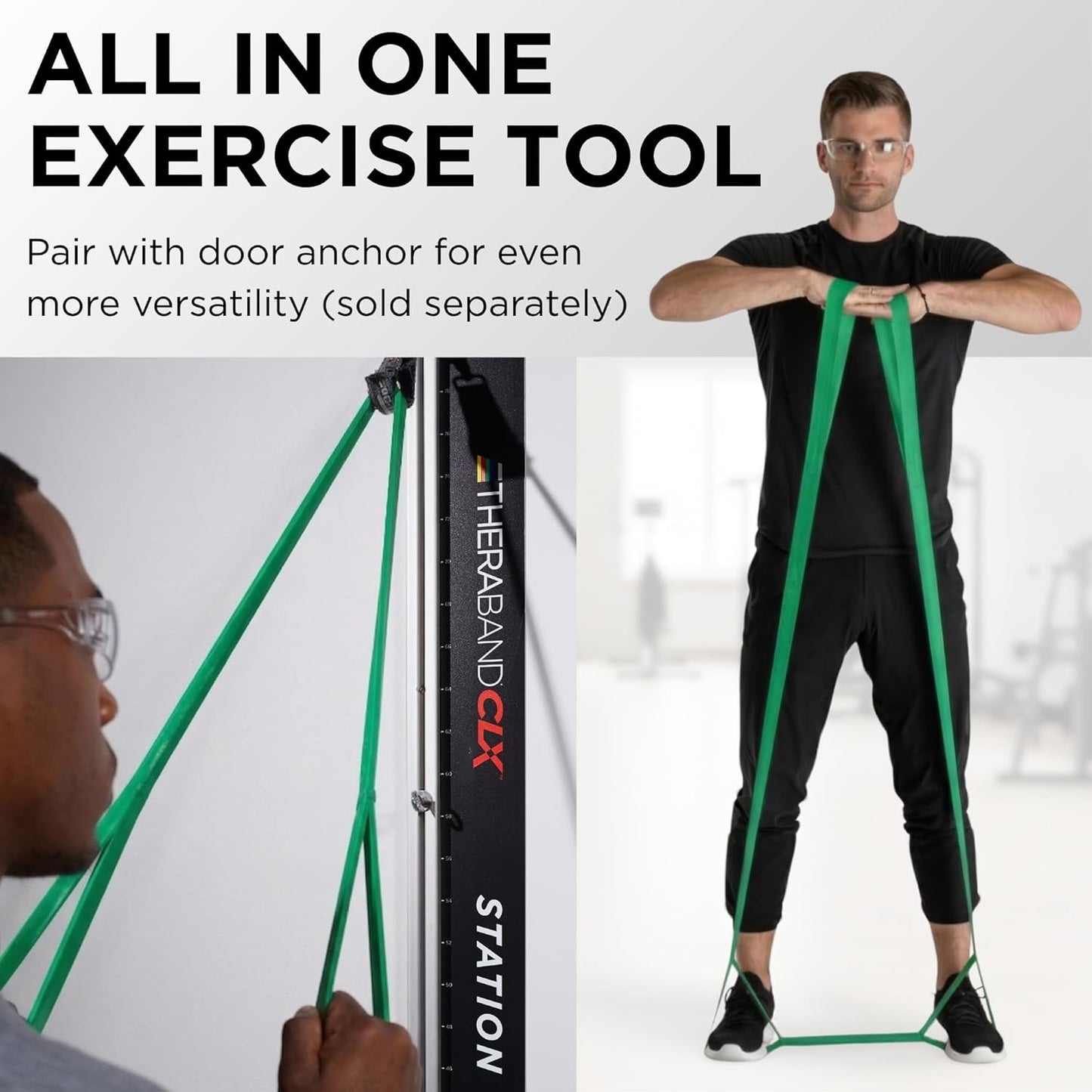 TheraBand CLX Resistance Band - 5-Foot Heavy Green Non-Latex Elastic Band for Exercise & Rehab