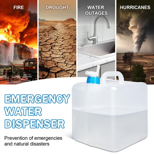 ASEVAT [2 Pack] 5.3 Gallon /20L Collapsible Water Container with Spigot & Handle, BPA Free Foldable Water Storage Cube, Portable Water Jug for Camping, Hiking, Emergency & Survival Kits