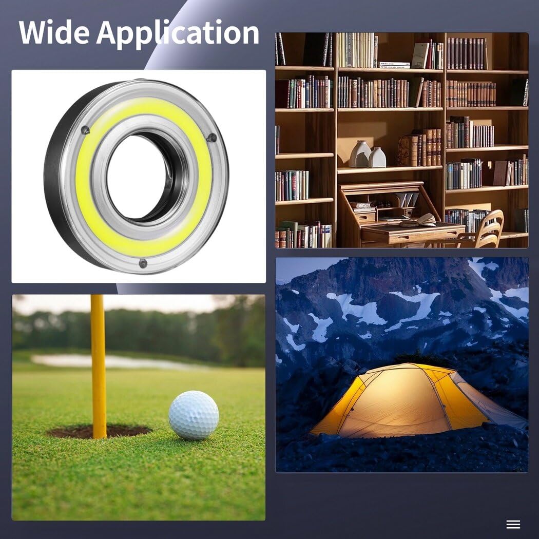 6 Pack Golf Hole Lights, Disc Golf Lights, Light Up Night Golf Putting Cup Light, Putt-Putt Flag Cup Glow Lamp, Glow In The Dark Cups For Night Golf Play