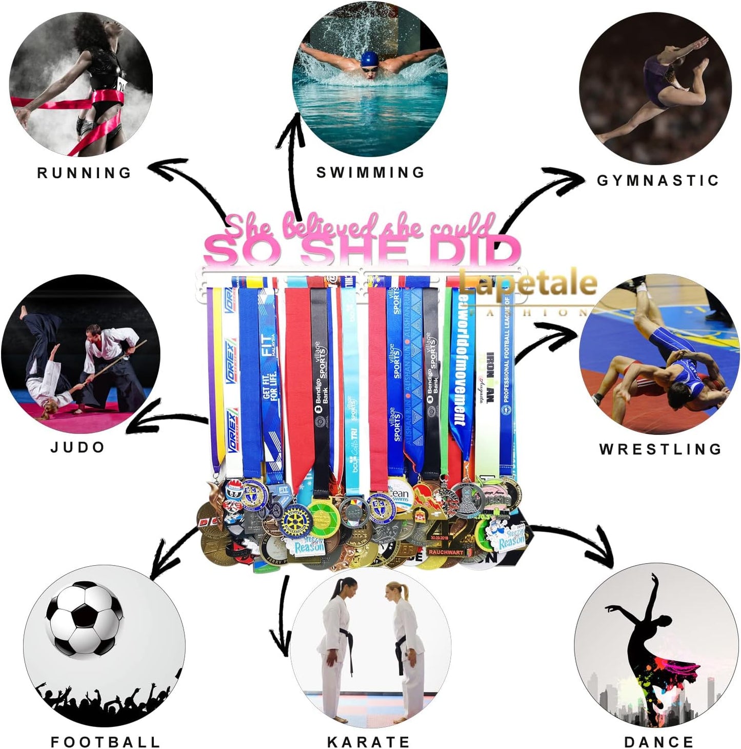 Race Medal Holder - Stylish Wall Hanger for Marathon & Runner Medals | Perfect Gift for Sports Enthusiasts