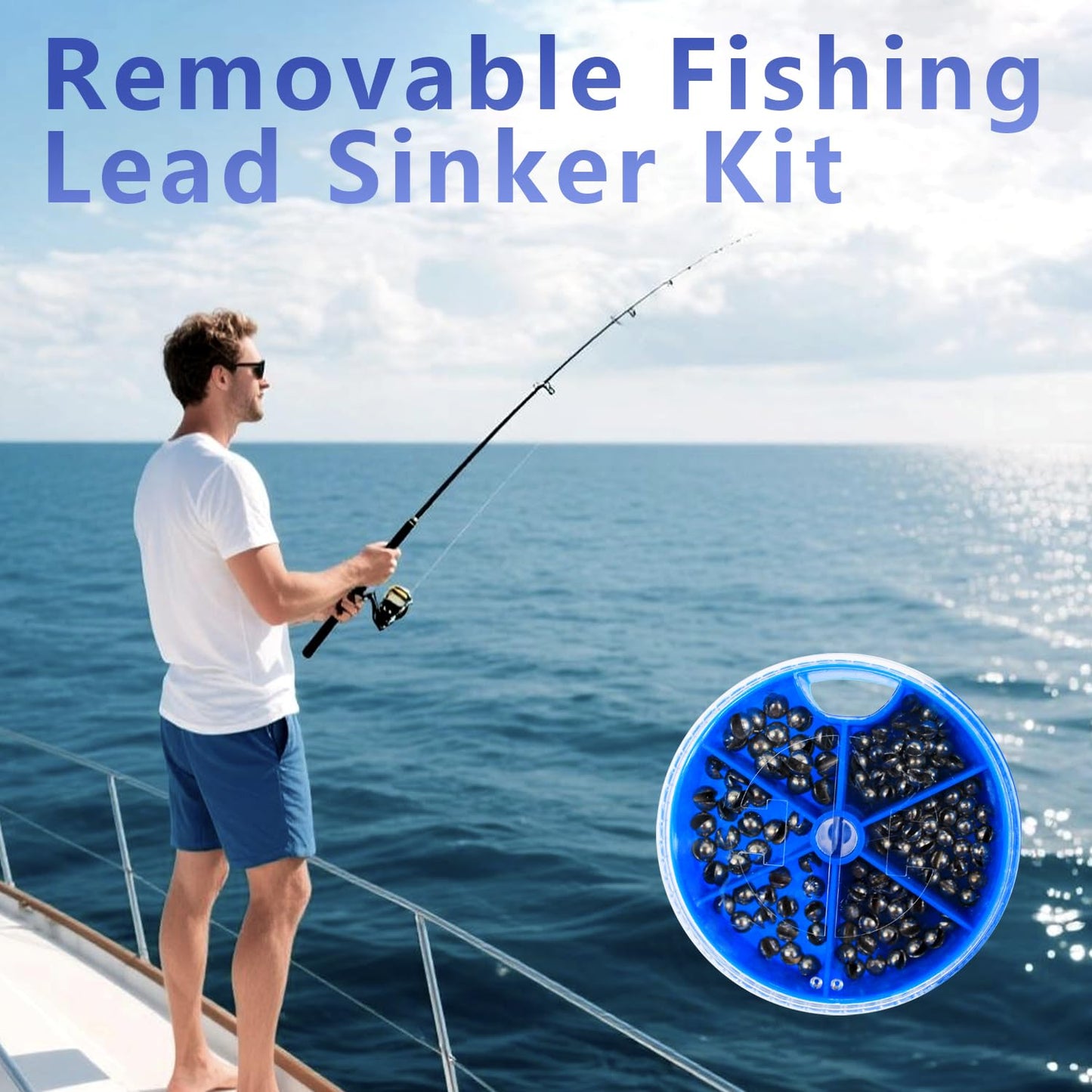 FishingPepo 117Pcs 6 Sizes Fishing Weights Sinkers 0.3/0.4/0.5/0.6/0.7/0.8g Round Fishing Line Sinker Removable Egg Lead Assortment