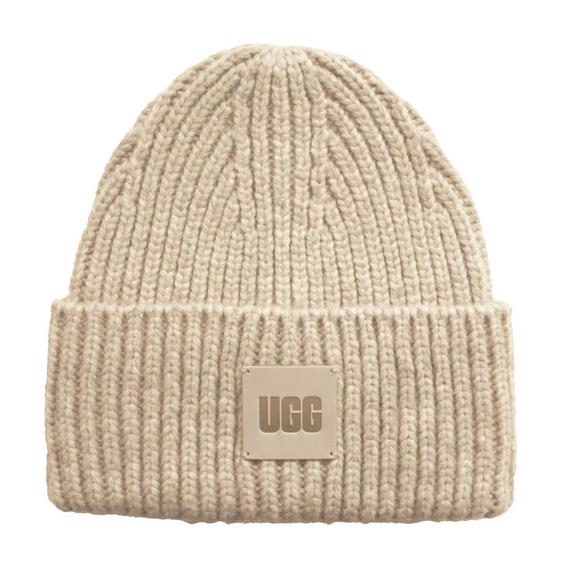 UGG Womens Chunky Rib Beanie Cream One-Size