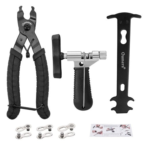 Oumers Bike Chain Tool Set, Bike Chain Plier Bike Chain Splitter Chain Wear Indicator 3 Pairs Bicycle Missing Link for 6/7/8/9/10 Speed Easy Using Chain Remover Closer