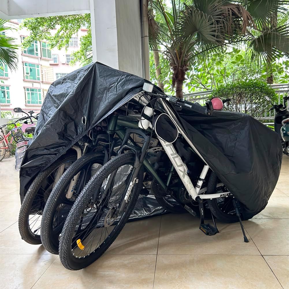 Skiennix 2XL Large Waterproof Bike Covers - Outdoor Protection for 2 or 3 Bicycles with Lock Hole