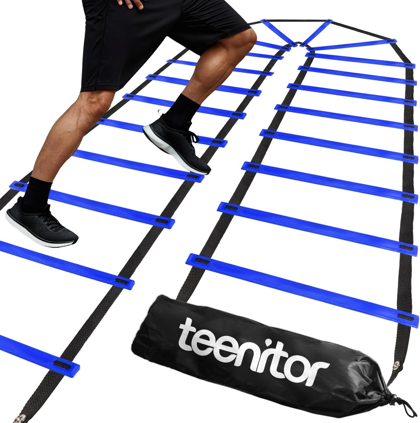 Teenitor Agility Ladder - Speed Training Equipment for Soccer & Football | 13 Rungs, 23 Feet with Carry Bag