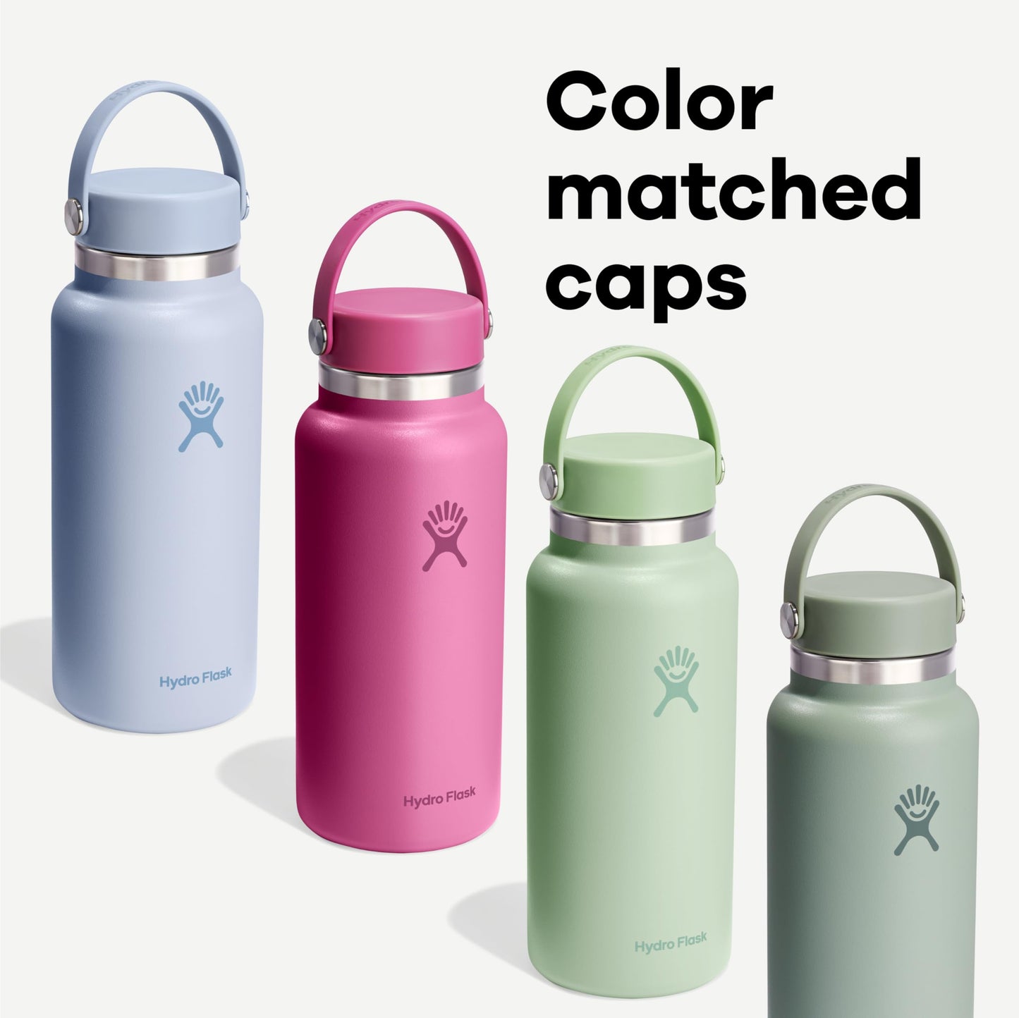 Hydro Flask Water Bottle - Insulated Stainless Steel - Wide Mouth Flex Lid, Non Spill, Leakproof and Refillable in 20 Oz Tonal Trillium