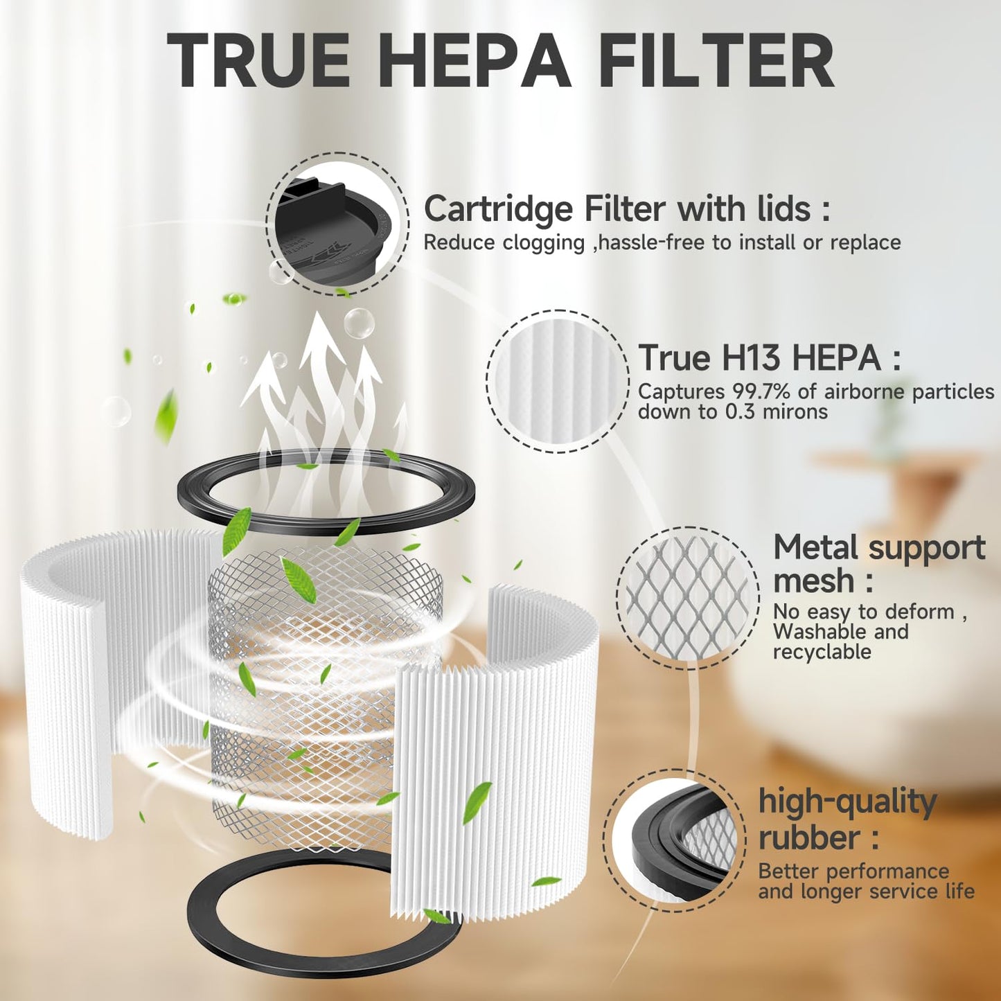 2 Pack 90304 Replacement Filter Compatible with Shop Vac 90304 90350 90333 90585 Wet Dry Vac Cartridge Filter with lids and Filter Foam Sleeve, Fits Most 5 Gallon and Above Shop Vac Vacuum Cleaners