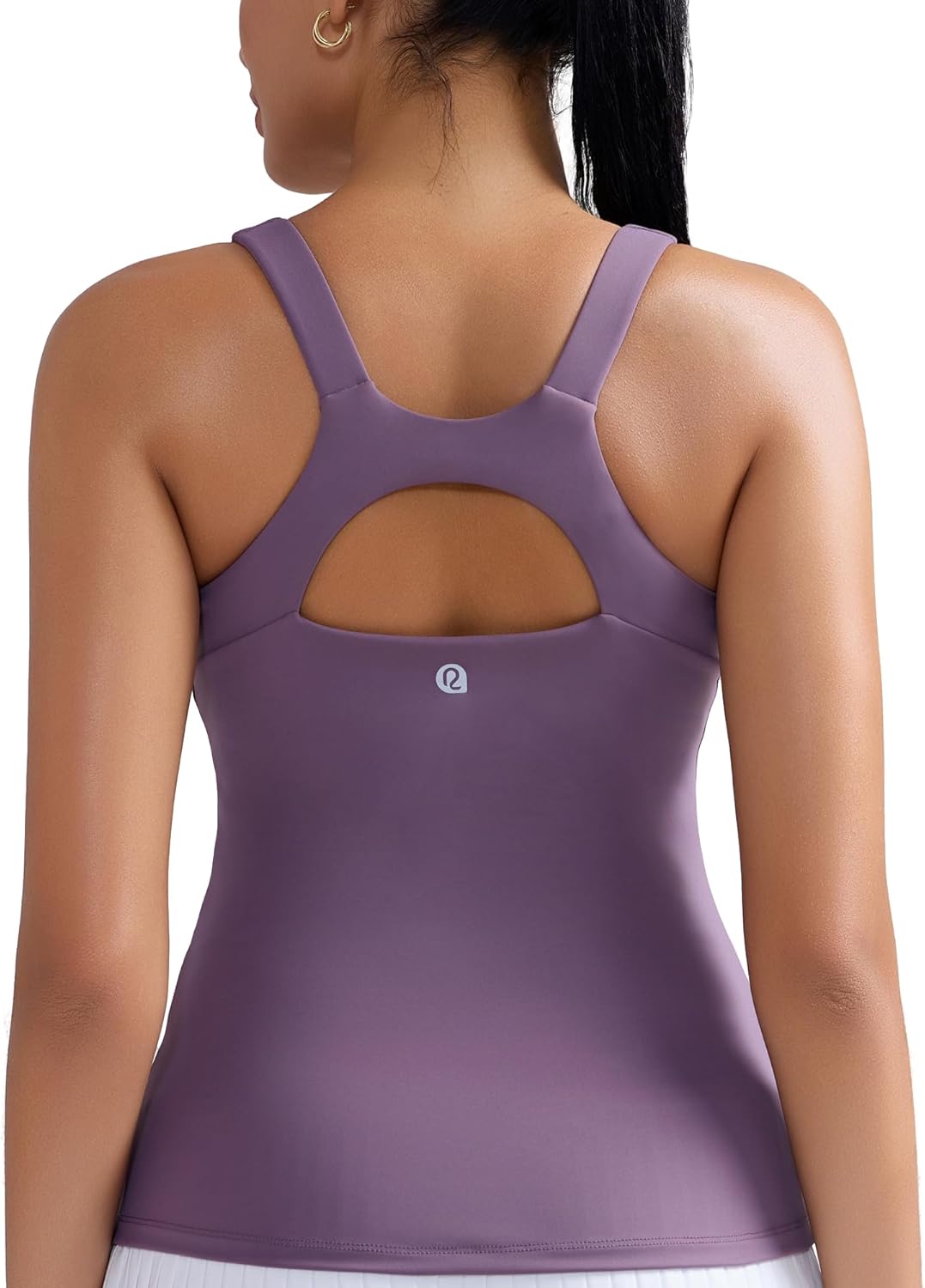 **RUNNING GIRL Workout Tops for Women - Racerback Tank with Built-In Bra | Padded Athletic Yoga Top**
