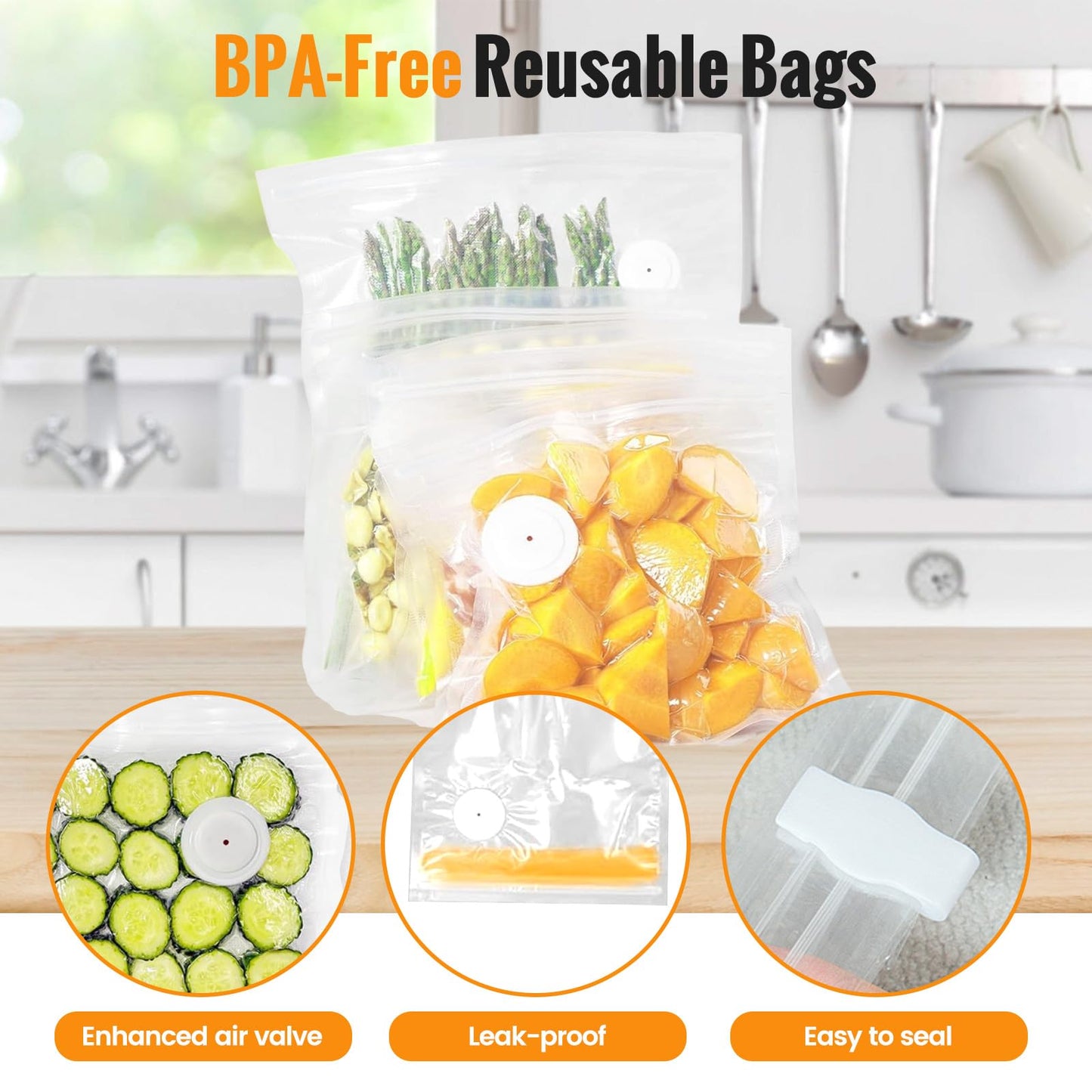 Vacuum Sealer for Food with Visible Water Tank, Cordless Food Sealer