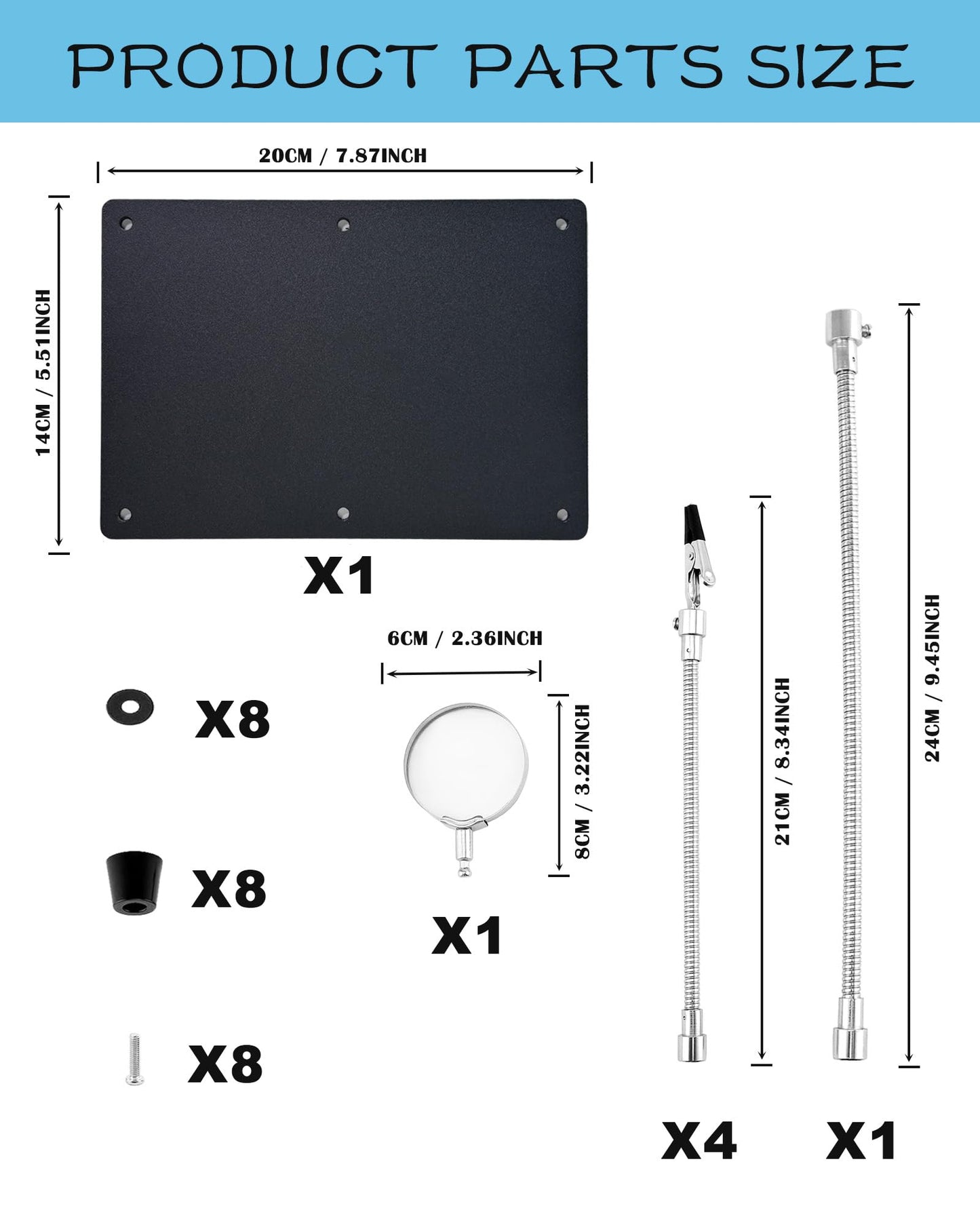 Kaisiking Helping Hands Soldering Station with Magnifying Glass, PCB Holder 4 Flexible Arms Magnifier and Third Hand Soldering Tool for Electronic Repair Soldering Jewelry Crafts