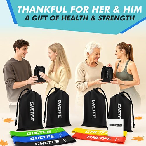 GHCTFE 50PCS Resistance Bands Bulk, Latex Elastic Bands for Gym, Schools & Group Members Sports Class Students Gift, 10 Sets Exercise Loop Bands for Physical Therapy, Pilates, Yoga with Storage Bags