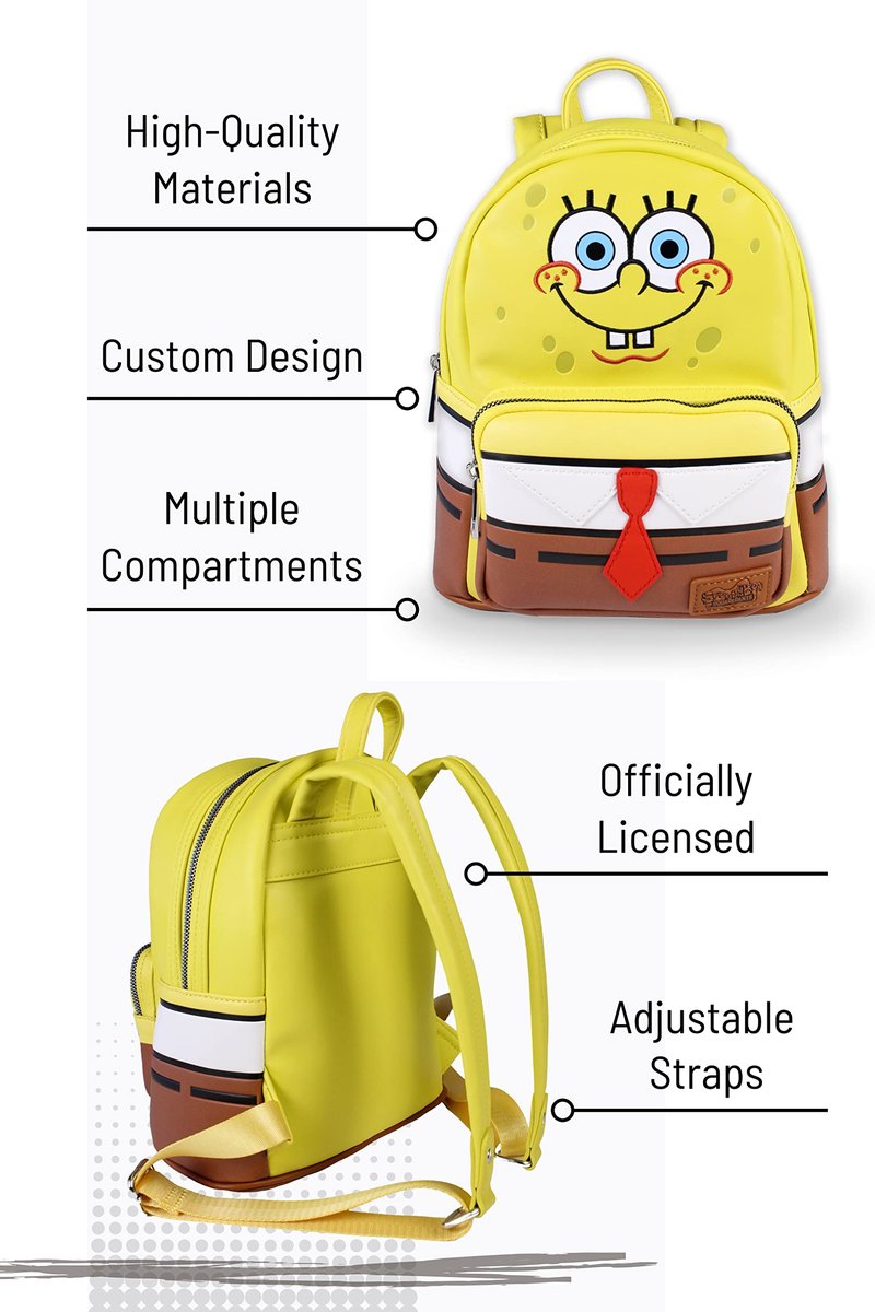 SpongeBob SquarePants Sponge Bob Square Pants Cosplay Mini 10" Backpack Women's Fashion Back Pack Bag