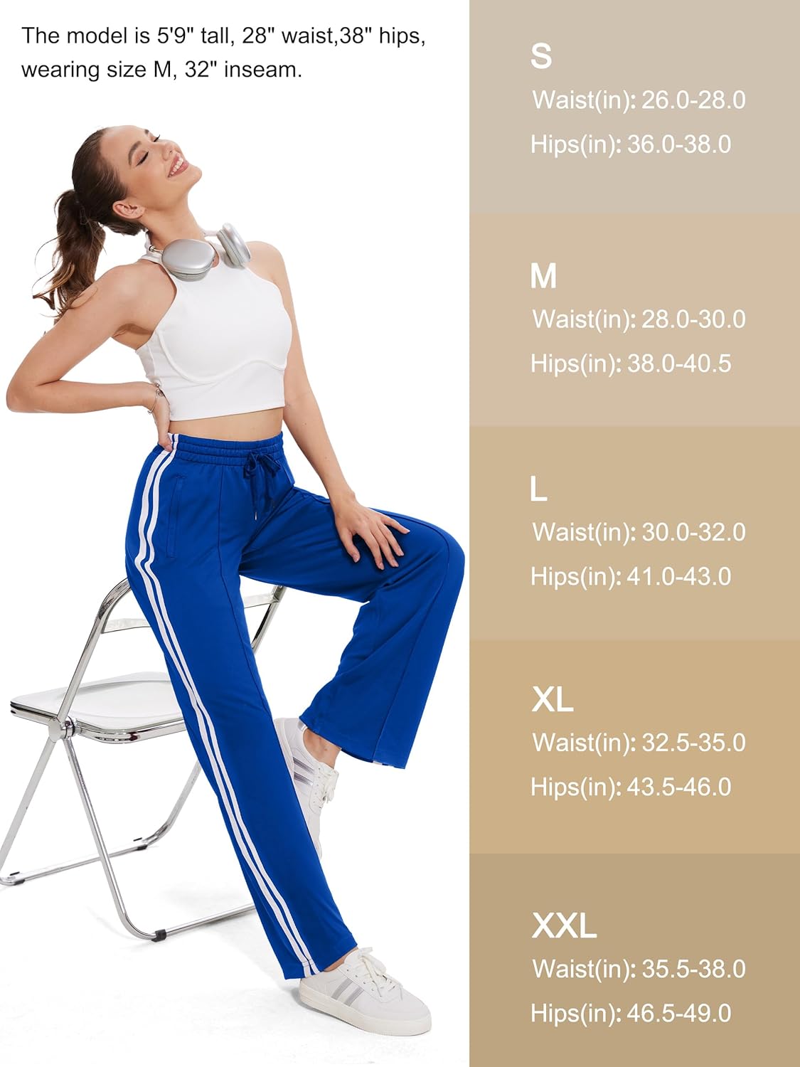 Tapata Women's Track Pants - Loose Straight Leg Jogging Sweatpants for Athletic Comfort | Sizes 28-36