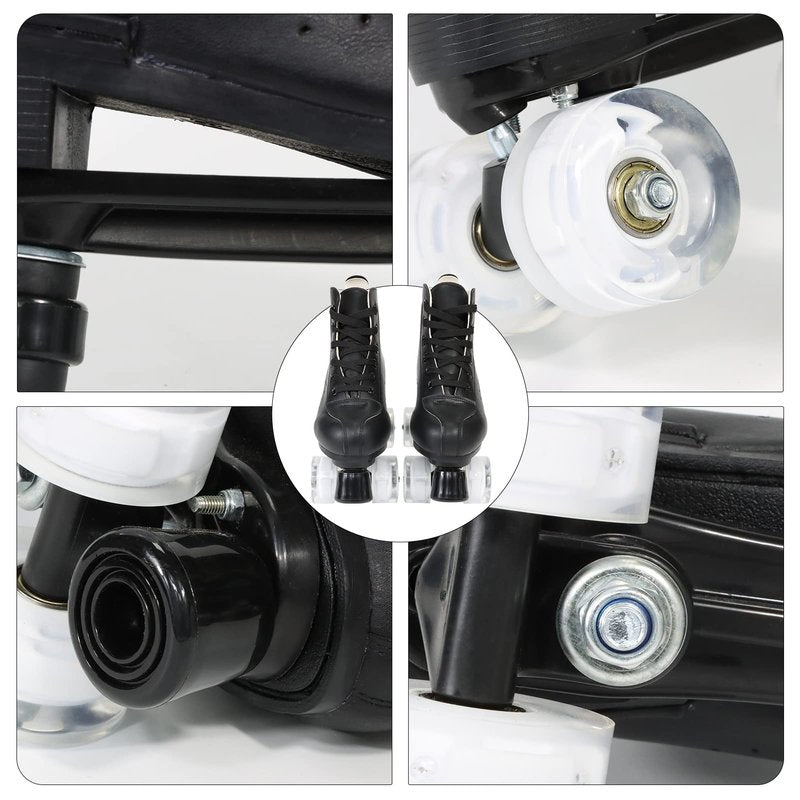 Roller Skates for Men and Women, Professional Outdoor Indoor, Adjustable Four Wheel Senior Roller Skates(Women's 9.5 / Men's 8.5)