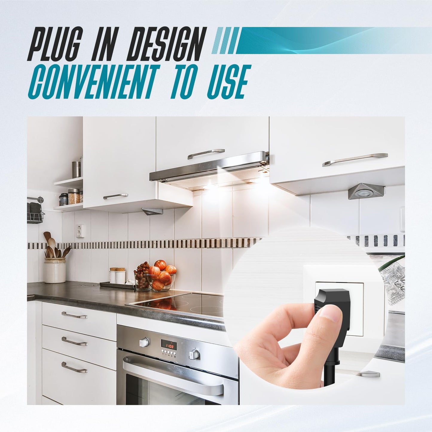 HCK44 Range Hood Power Cord Kit，HILICTOKT Convert Range Hood Hardwire to Plug in Range Hood Parts Compatible with Kenmore、Broan and Other Range Hood